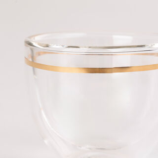 6 Pcs Double Wall Cawa Glass Cup Calligraphy Design Gold