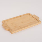 طبق فرن/تقديم بورسلان بقاعدة من الخيزران image number 3