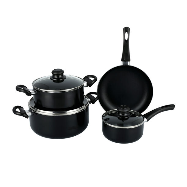 Pentola 7Pcs Non Stick Cookware Set, Black image number 1