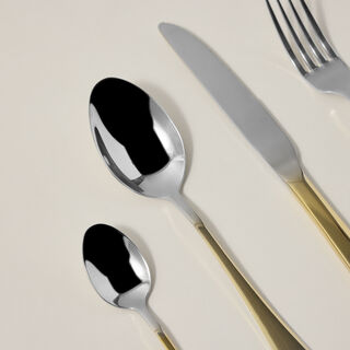 20 Pcs Cutlery Set&nbsp;Gold Handle And Silver Top