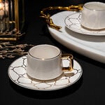 Dallaty white and gold porcelain Turkish coffee cups set 12 pcs image number 5