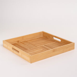 Dallaty natural bamboo serving tray 37.8*37.8*5 cm