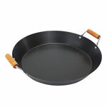 Non Stick Wok Pan With Wood Handle Round Shape Black image number 1