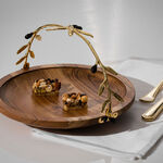 Wooden Round Basket With Olive Handle 25Cm image number 4