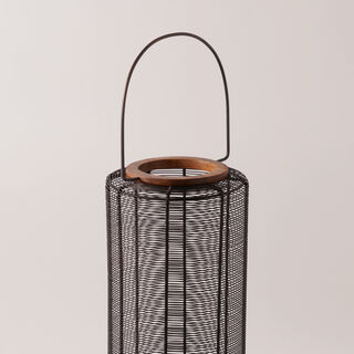 Homez metal and wood lantern 20.5*20.5*43cm