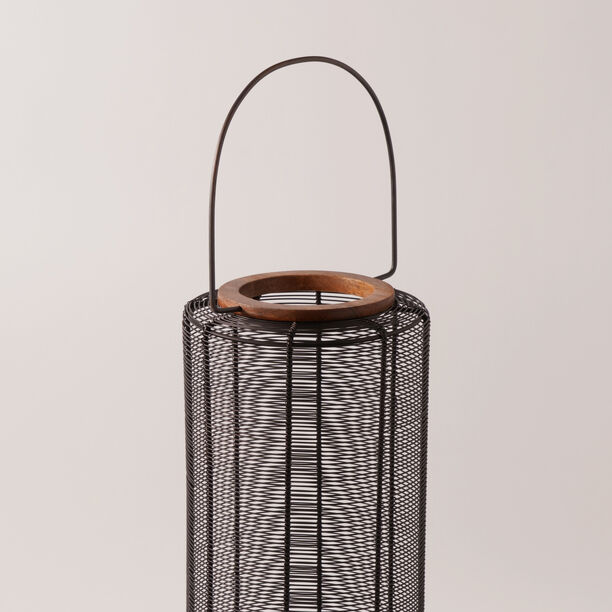 Homez metal and wood lantern 20.5*20.5*43cm image number 1