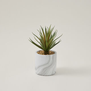 Artificial Plant Sword Grass In Cement Pot Green