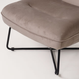 Cottage velvet grey chair 66*75*78cm