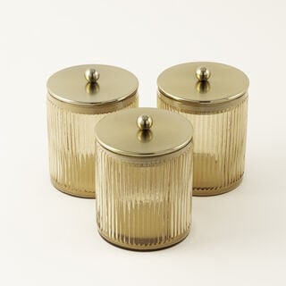 Alberto glass canister set 3pcs, gold