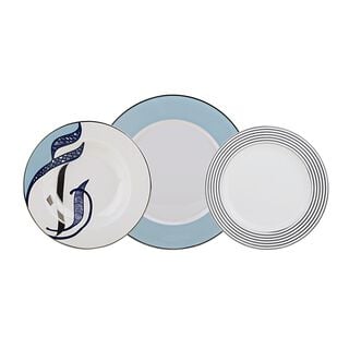 La Mesa Porcelain Dinner Set 18 Pieces Navy Blue