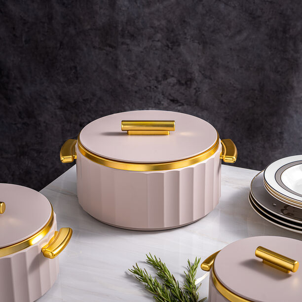 La Mesa matte lailac & gold plastic food warmer 4L image number 0