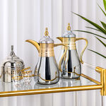 Dallaty jambiyah set of 2 gold & silver steel vacuum flask image number 7