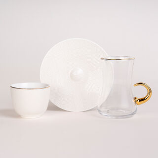 Dallaty white Tea and coffee cups set 28 pcs