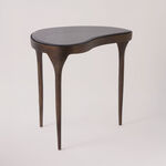 Homez metal side table metal with black glass 63*44*63 cm image number 0