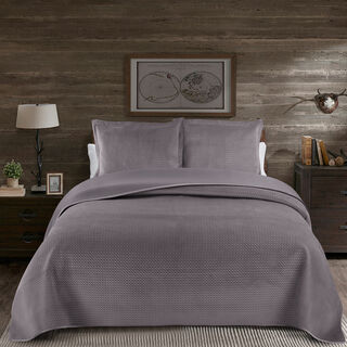 3 pieces Bedspread Grey