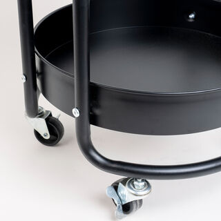 Alberto round black metal storage trolley 43.4*33.9*78.8 cm