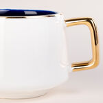 دلتي طقم فناجين قهوة تركي بورسلان لون ذهبي وأزرق 12 قطعة image number 2