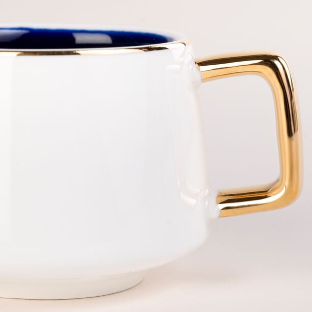 دلتي طقم فناجين قهوة تركي بورسلان لون ذهبي وأزرق 12 قطعة image number 2