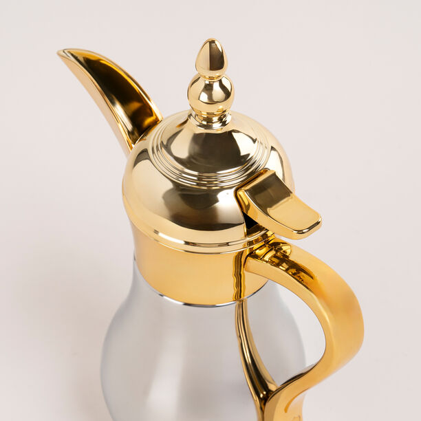 دلة ستيل صغيرة حافظة للحرارة ذهبي وفضي 300 مل image number 2