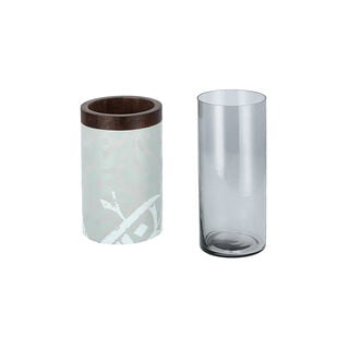 Salam Wood Pillar Candle Holder Dia 11 *Ht:24 Cm