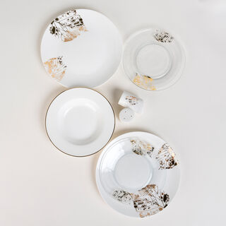 La Mesa white porcelain/glass 20 pc dinner set