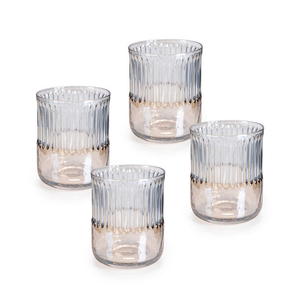 La Mesa Tumbler 4 Pieces Set Clear+Gold image number 0