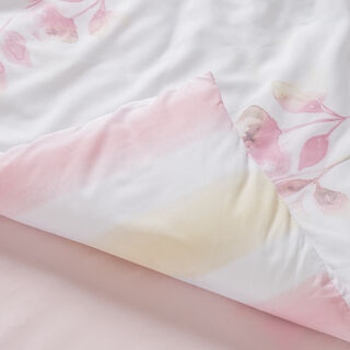 Cottage Microfiber Twin Comforter 4 Pcs Set, White/Pink, 220*160Cm