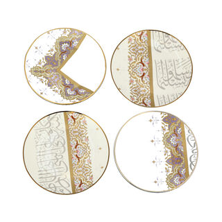 La Mesa white bone porcelain/glass 4 pc side plate