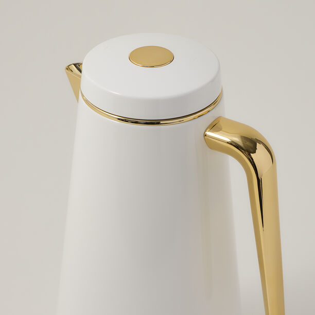 Dallaty set of 2 steel vacuum flask white/gold 1.0L and 1..3L image number 2