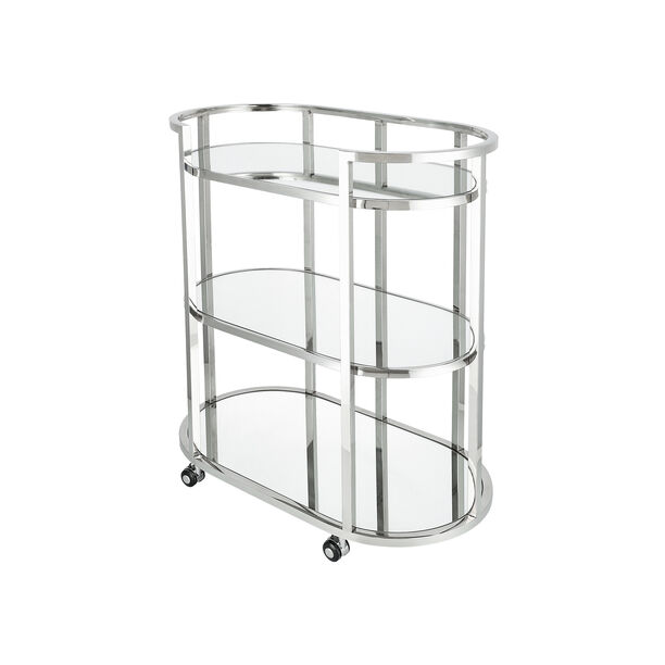 Trolley Ssteel Silver 3 Tier 75.5*43*90 cm image number 4