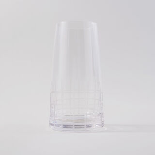 La Mesa 4 Pcs Highball Glass Set, Clear With Cutting Line 8*8*15 Cm