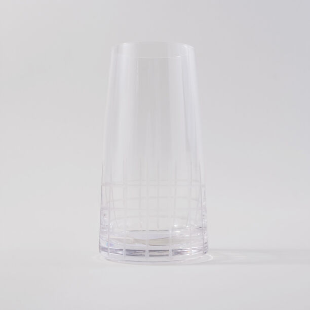 La Mesa 4 Pcs Highball Glass Set, Clear With Cutting Line 8*8*15 Cm image number 2