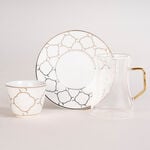 Dallaty white and gold porcelain tea and coffee cups set 18 pcs image number 1