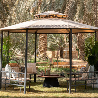 Homez Outdoor Gazebo Umbrella, 3.8*2.65M, Beige