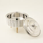 قدر تقديم بقاعدة خشب وغطاء فضي 3لتر image number 1