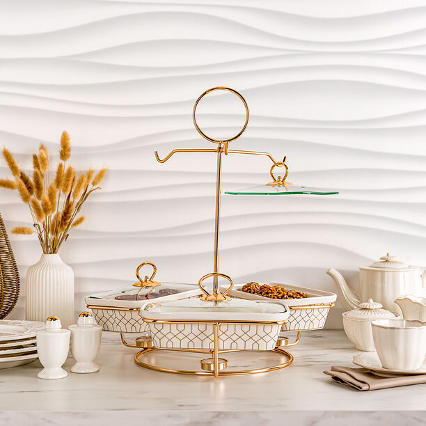 طقم أطباق تقديم مع سخّان 3 قطع image number 4