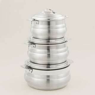 Maxima 3Pcs Stainless Steel Hotpot set