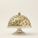 Caligraphy Dome Cake Stand With Base nickel Plated image number 2