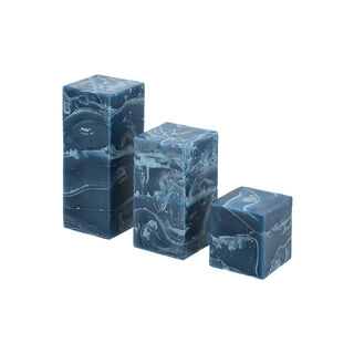 Marble Square Candle 8*8*20 cm Aqua