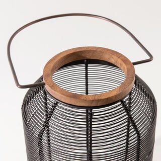 "Homez cage lantern black metal and wood 20*20*30cm