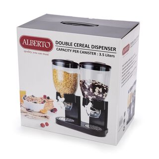 موزع حبوب الإفطار المزدوج من البرتو باللون الأسود