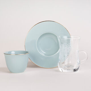 Arabic Tea Glass Set 20 Pieces Tiffany Color