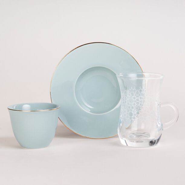 Arabic Tea Glass Set 20 Pieces Tiffany Color image number 1