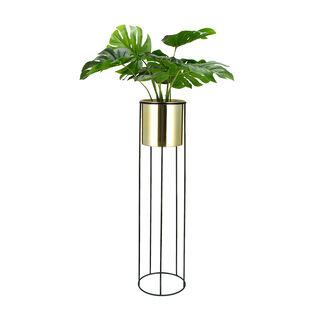 Planter With Stand Gold