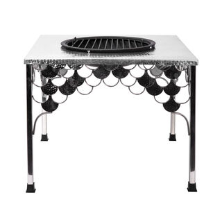 Fire Pit Round Stainless Steel And Iron