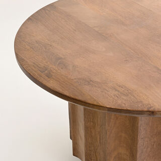 هومز طاولة قهوة من الخشب والرخام باللون البني 40*70*70سم