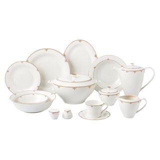 La Mesa Bone Porcelain Dinner Set 85 Pieces Serve 12 Persons