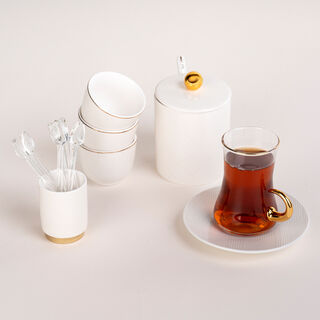 Dallaty white Tea and coffee cups set 28 pcs