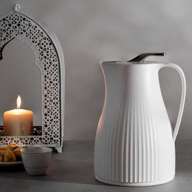 Dallety Plastic Vacuum Flask Bear White 1L image number 4