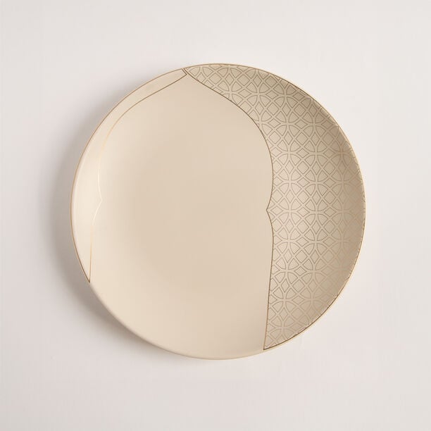 طقم عشاء بورسلان 18 قطعة باللون الكريمي من مجموعة قُرْب image number 2